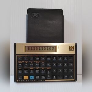 HP 12C Financial Calculator w/ Case Hewlett-Packard Vintage  - Tested/Working.